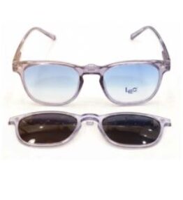 LEO Clip-on Eyeglasses Gray
