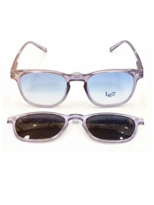 LEO Clip-on Eyeglasses Gray